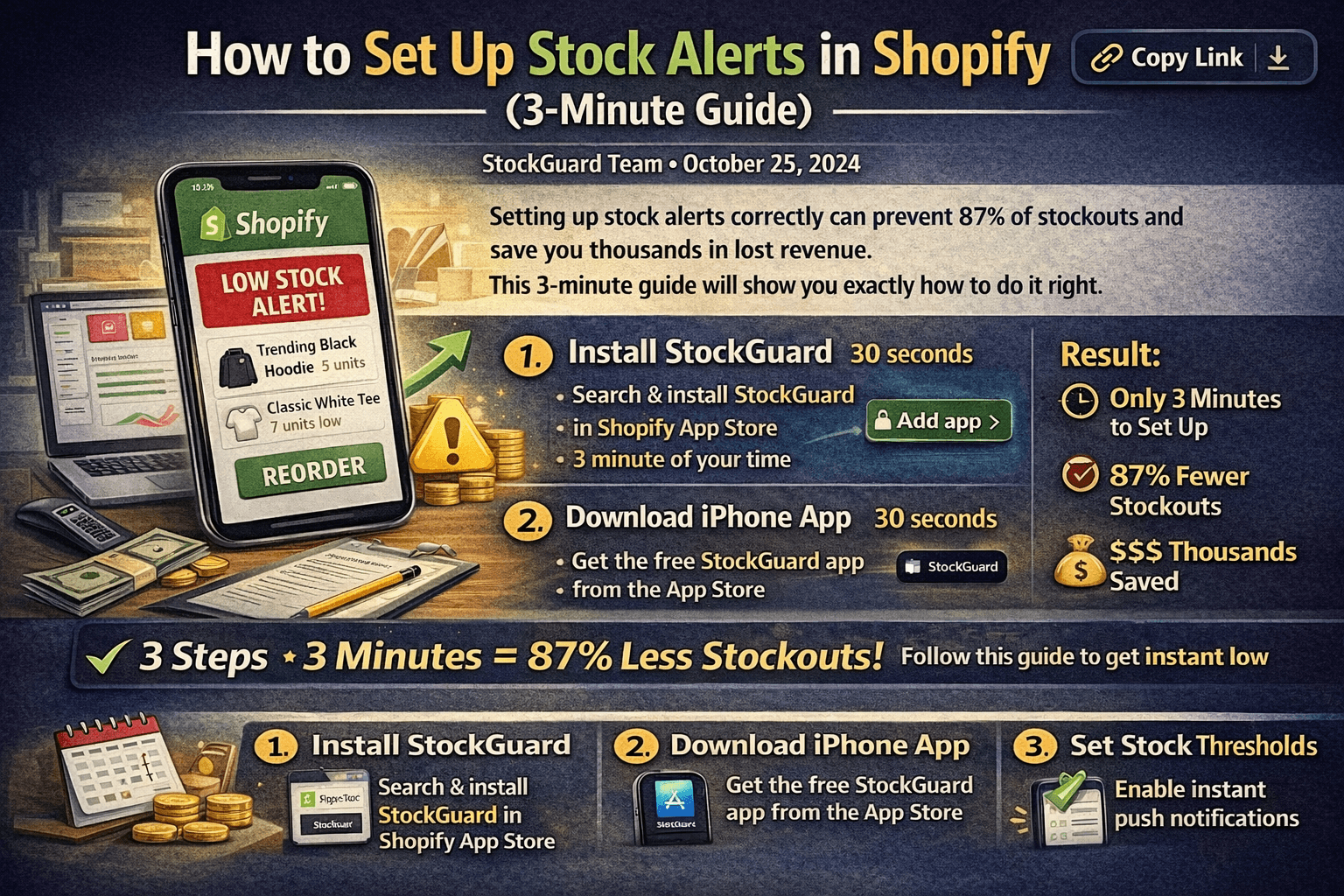 How to Set Up Stock Alerts in Shopify (3-Minute Guide)